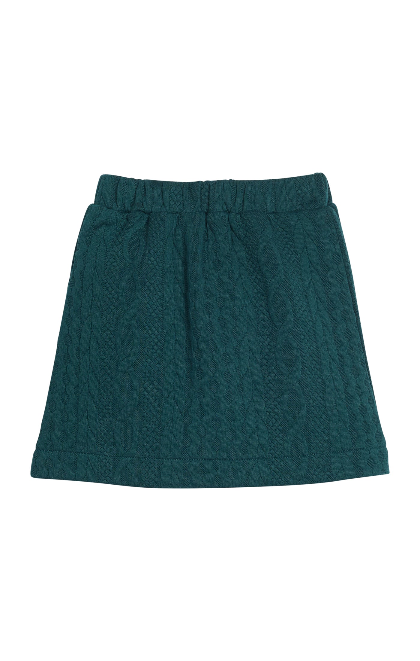 Quilted Mini Skirt - Emerald Cable (Big Kid)