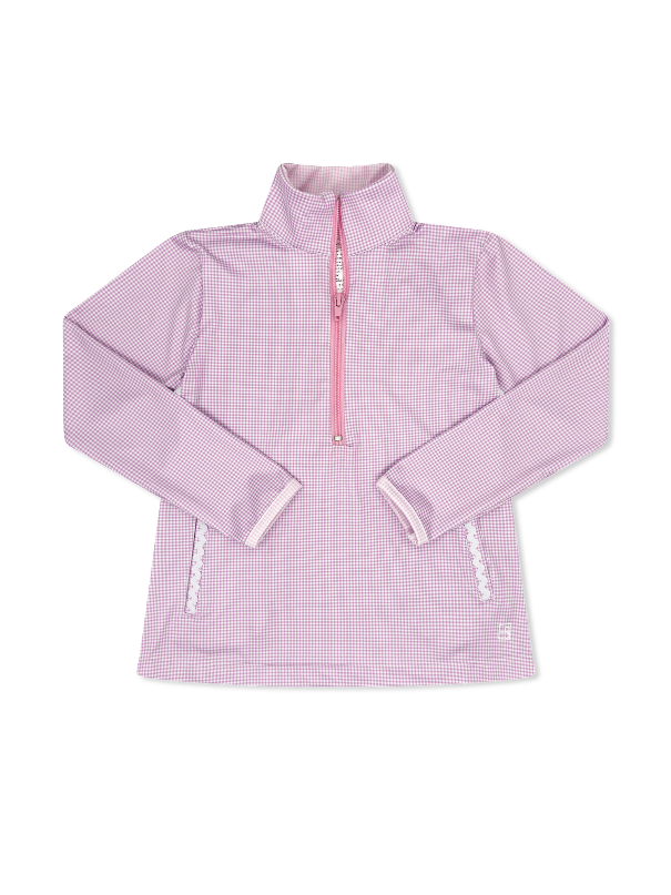 Heather Half Zip - Petal Purple Mini Gingham, Cotton Candy Pink, Cotton Candy Blue (Kid)