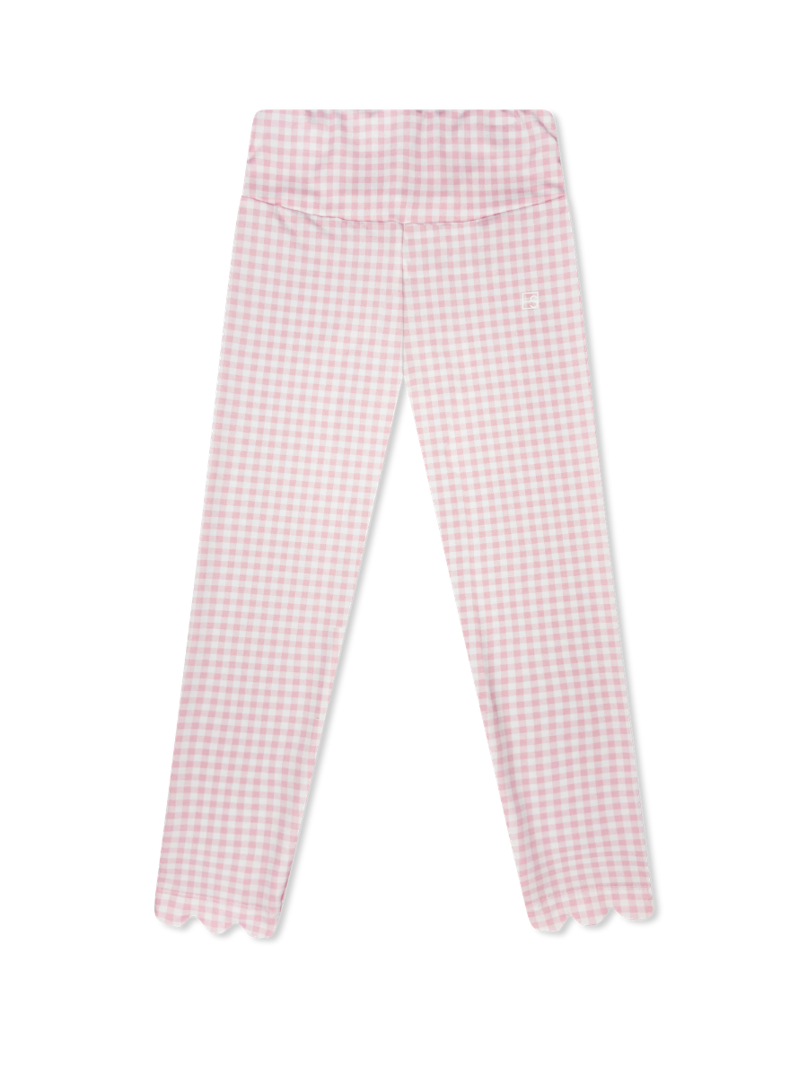 Sadie Scallop Legging - Cotton Candy Pink Check (Toddler)