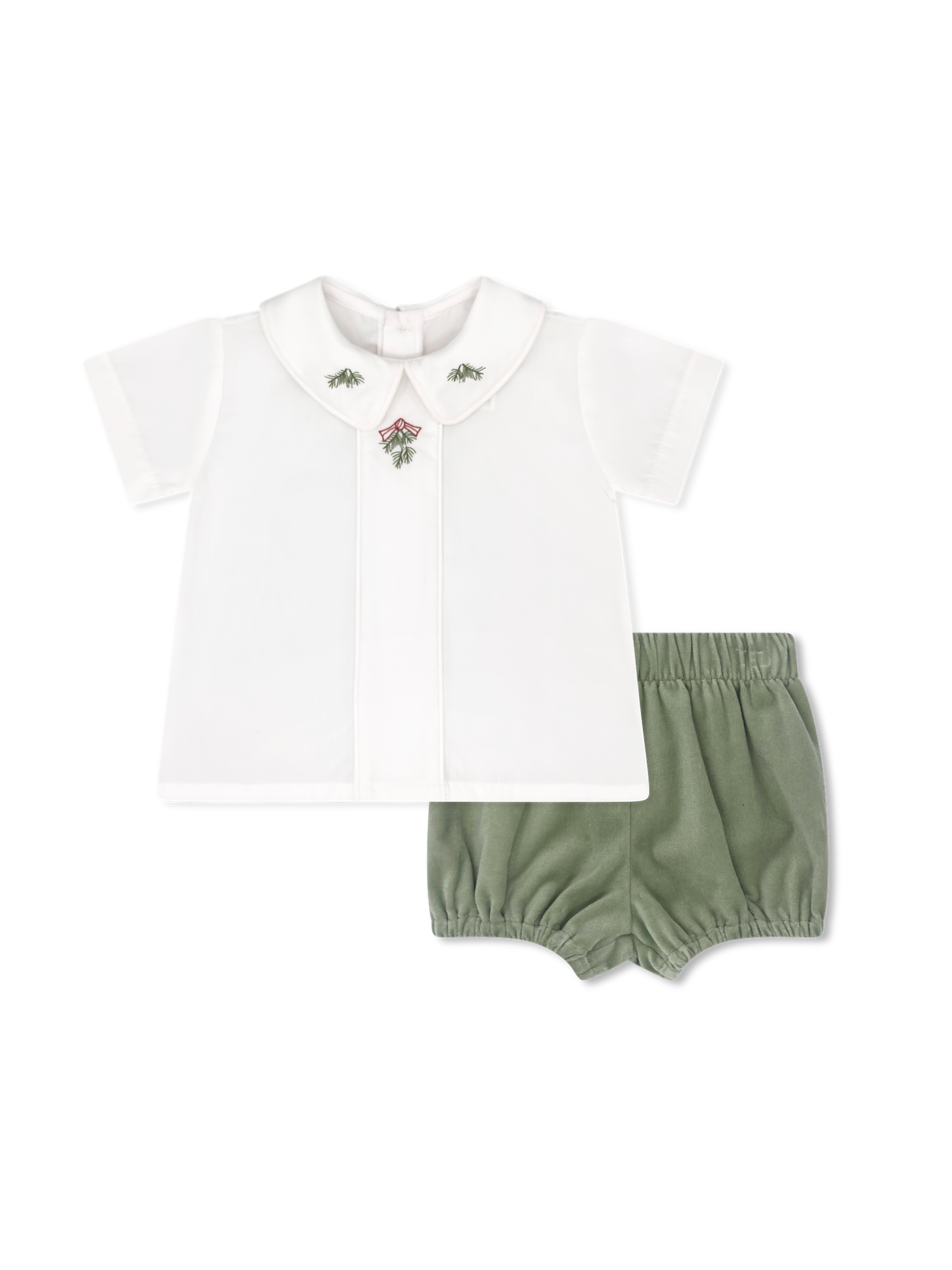 Jonathan Bloomer Set - Winslow White Batiste w Leyland Green Velvet (Infant)