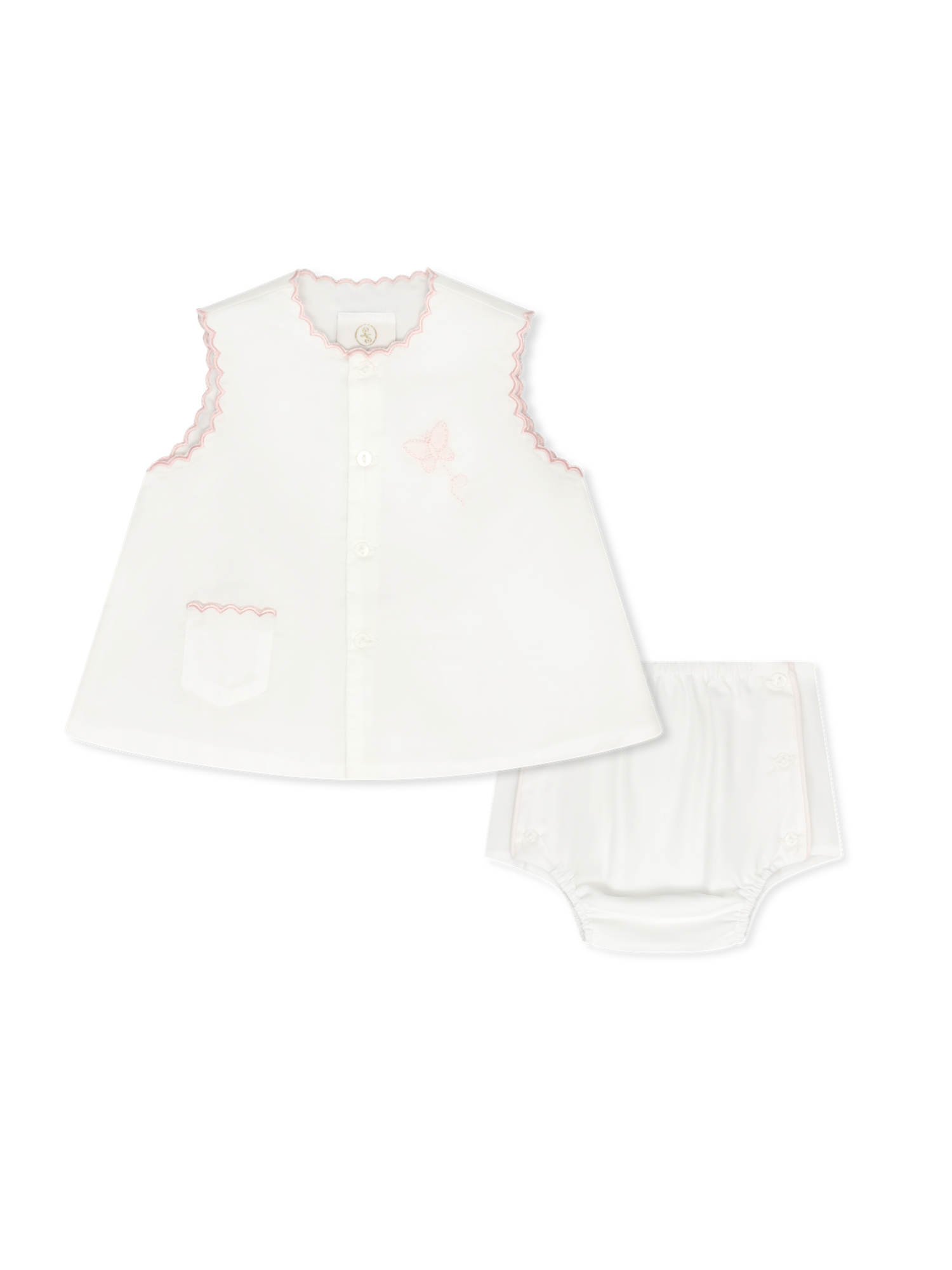 Blessings w/ Butterfly Emb Maria Diaper Set