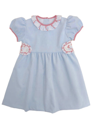 Tabitha Blue Cord Dress with Candy Cane (Toddler)