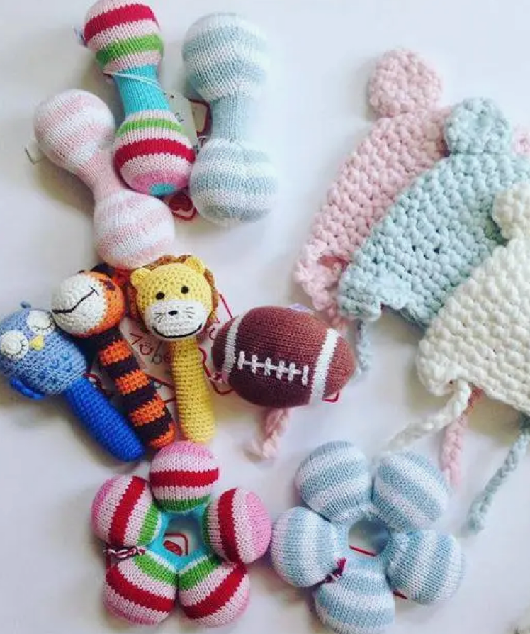 Dumbbell Rattle-Pink & Blue