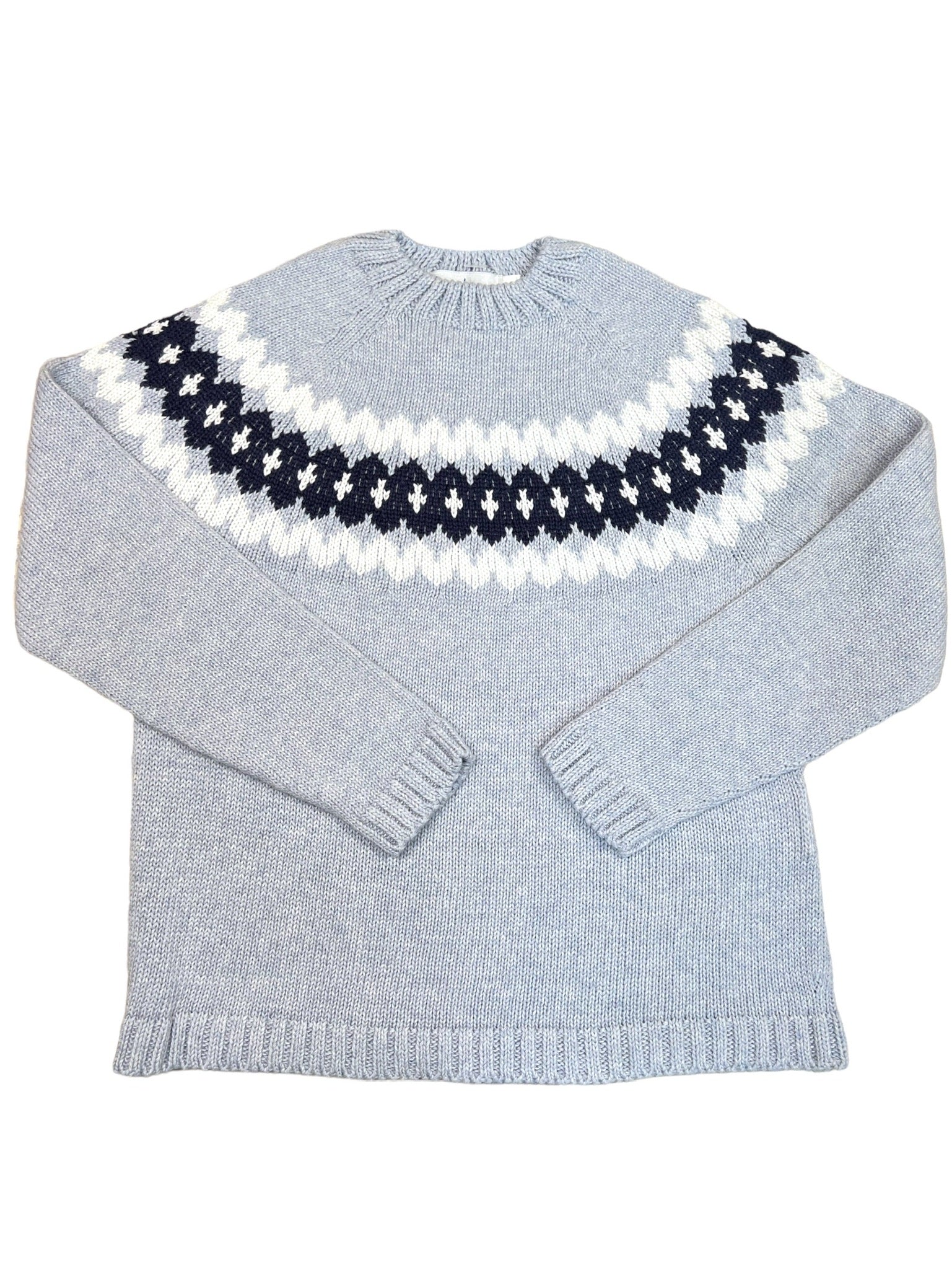 Navy/White Fair Isle Crew Sweater (Kid)