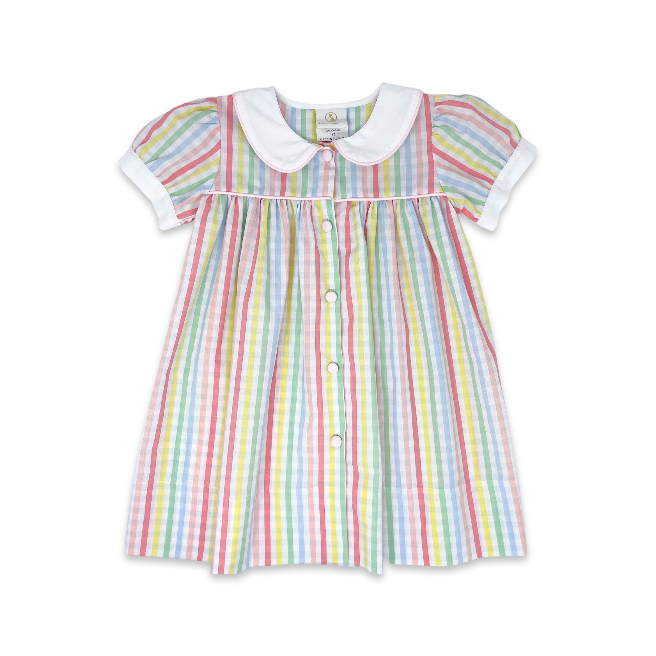 Breccan Dress- Rainbow Stripe (Toddler)