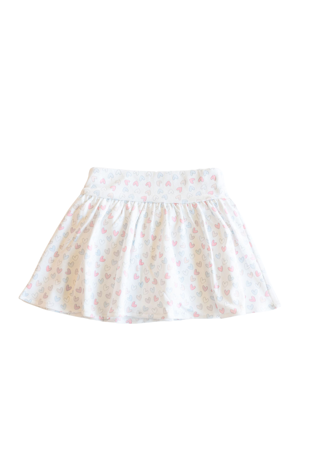 Gathered Skirt-Pastel Hearts (Toddler)