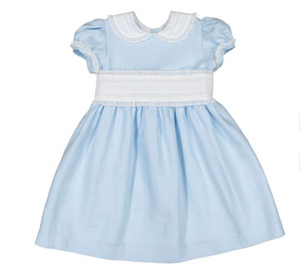 Linen Blue Classic Dress (Big Kid)