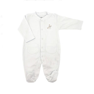 White & Blue Pima Puppy Footie