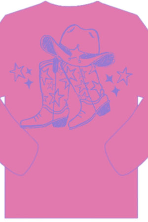 LS Pink Cowgirl Boots Era Tee (Toddler)