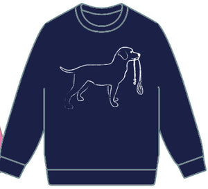 Navy Dog w/ Leash Sweatshirt (Kid & Big Kid)