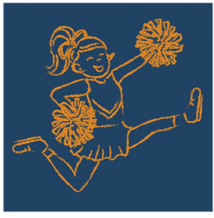 Navy/Orange Cheerleader Tee (Toddler)