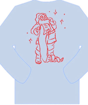 LS Lt Blue Santa's Good List Tee (Kid & Big Kid)
