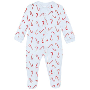 Blue Candy Cane Zip Pajama (Baby)