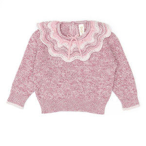 Mauve Multicolor Ruffle Sweater