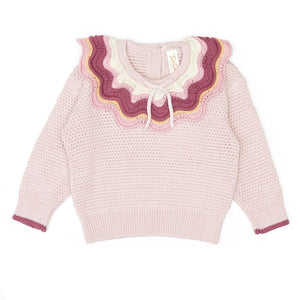 Rose Multicolor Ruffle Sweater
