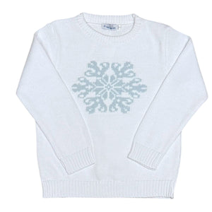 White/Blue Snowflake Crew Sweater (Toddler)