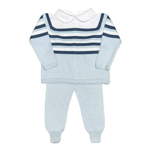 Blue Stripe Collar Jogger Set (Infant)