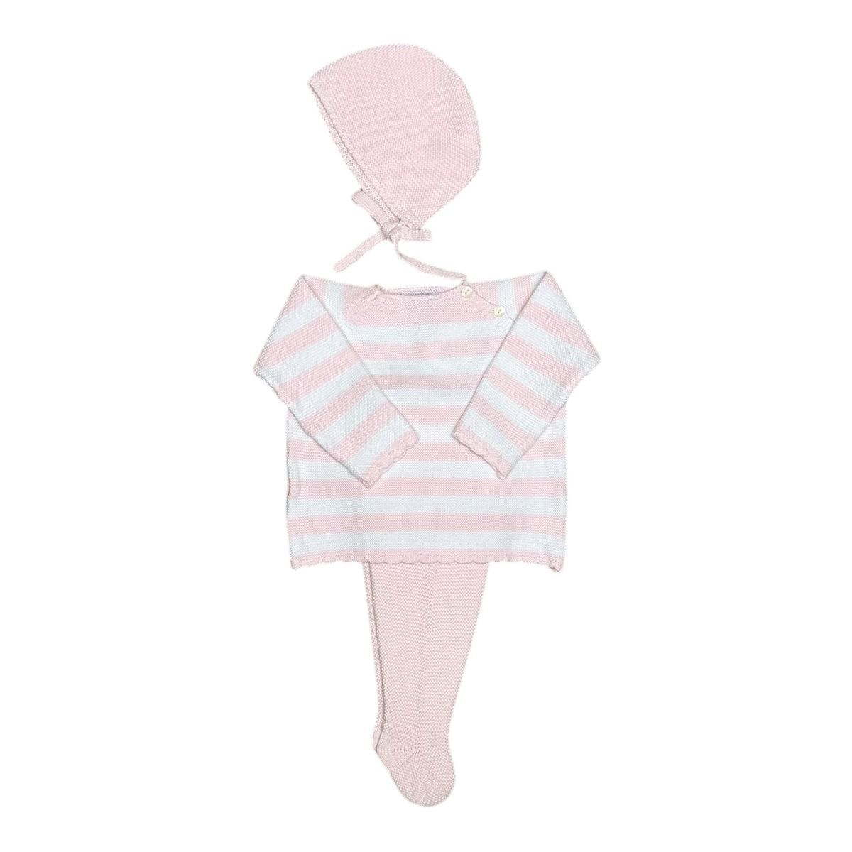 Pink Stripe Footed Baby Set (Infant)