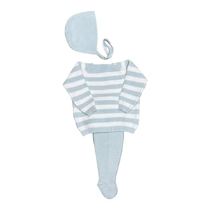 Blue Stripe Footed Baby Set (Infant)