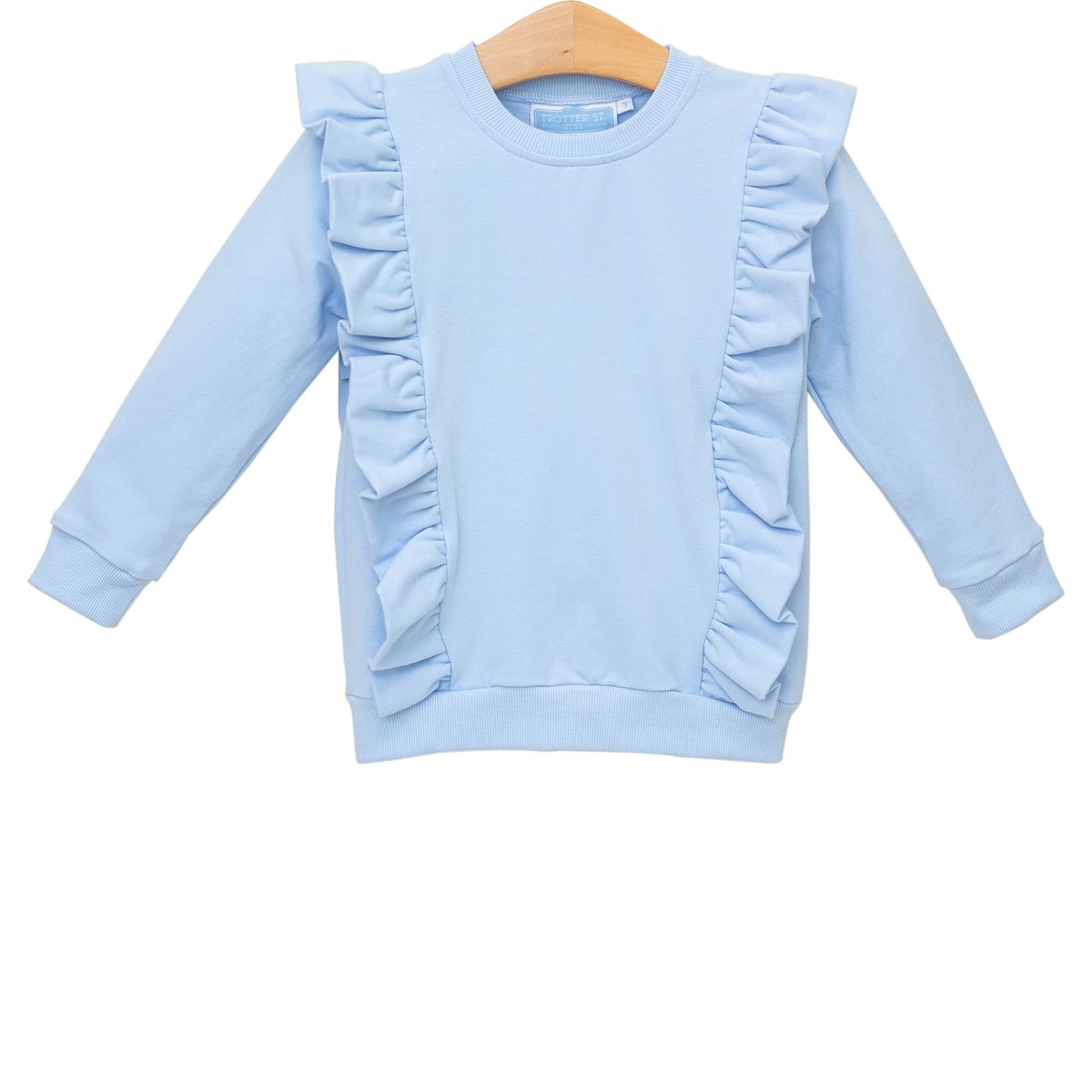 Light Blue Laura Ruffle Pullover