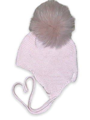 Fur Pom Tie Hat