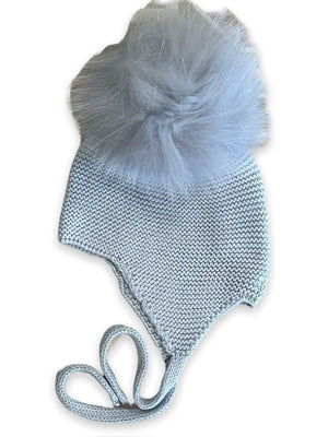 Fur Pom Tie Hat