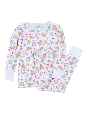 Blue Frosted Wonderland Long Pajama (Big Kid)