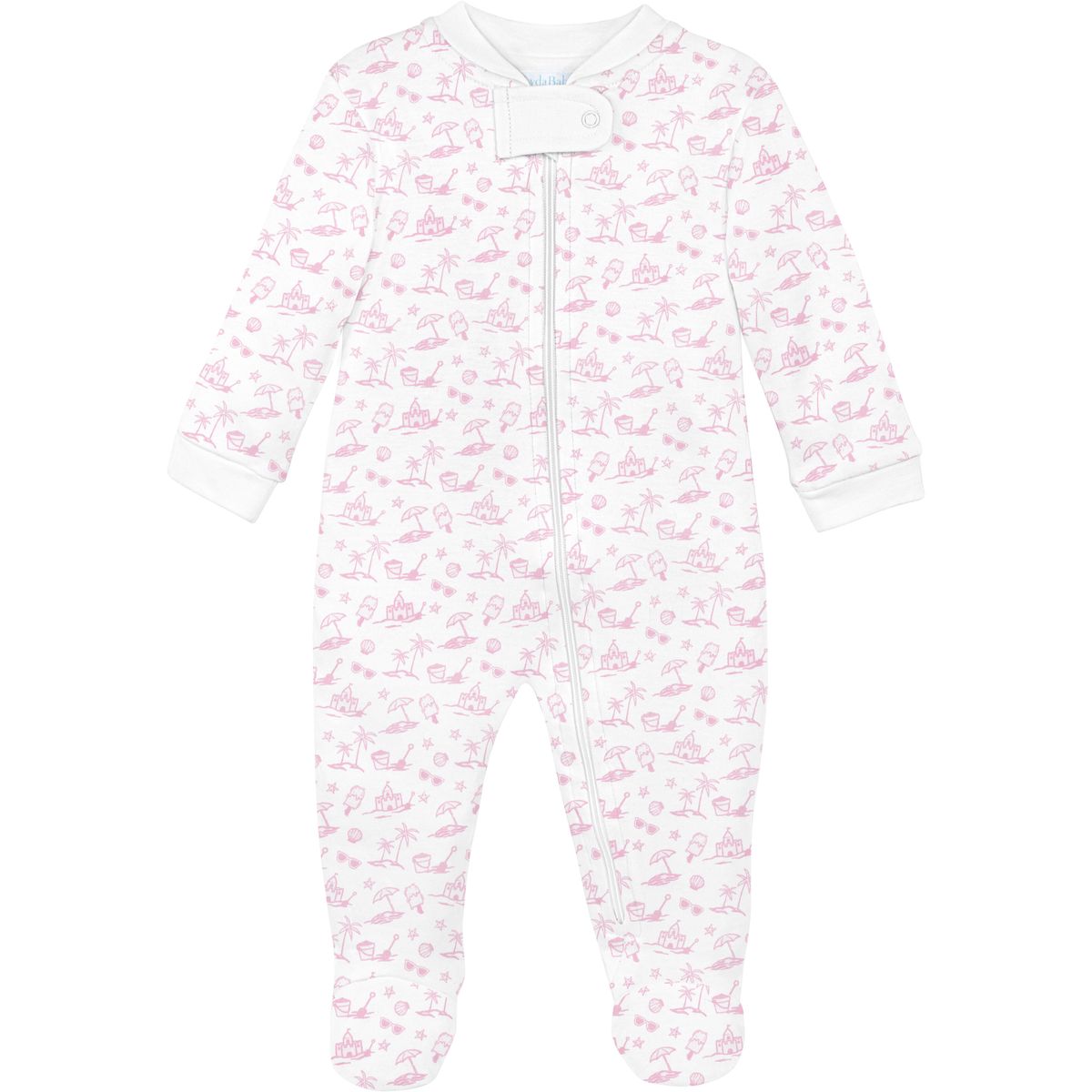 Girl Summer Doodles Zipper Footie
