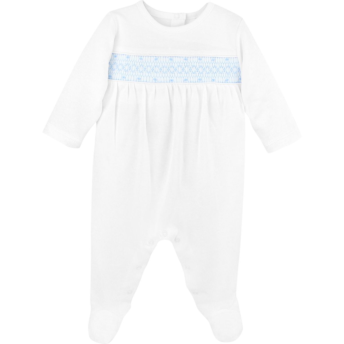 Boy White Smocked Footie