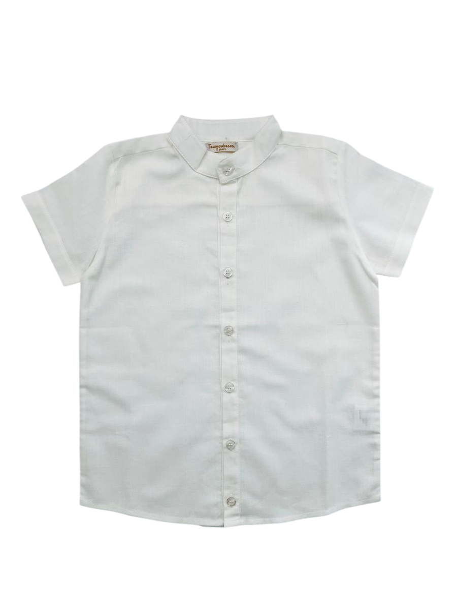 Off White Linen Mao Shirt