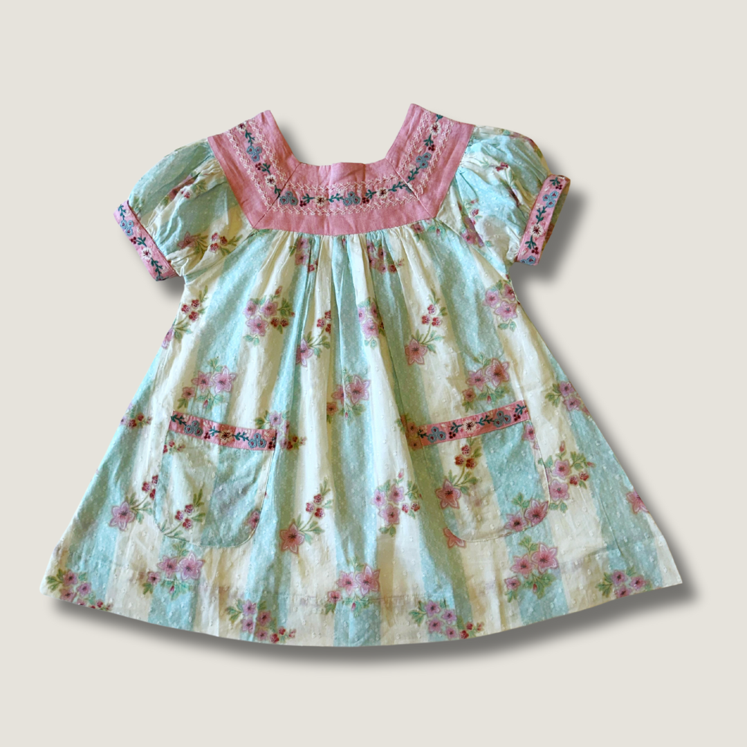 Minty Flower Print Adelle Dress