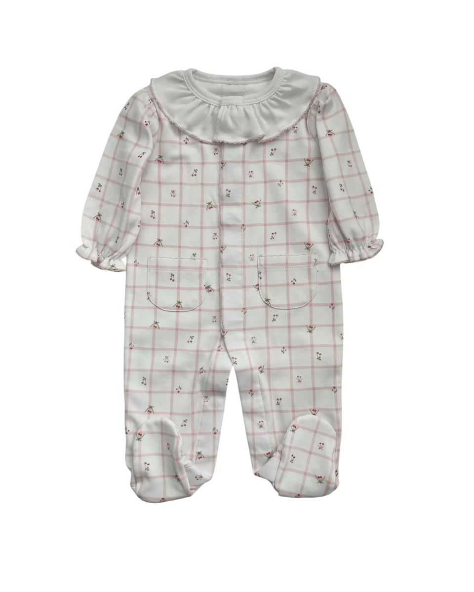Cherry Jumpsuit w/ Ruffle Collar