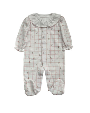 Cherry Jumpsuit w/ Ruffle Collar