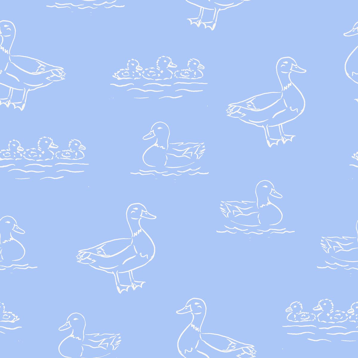 Lucas Blue Ducks Print Bubble