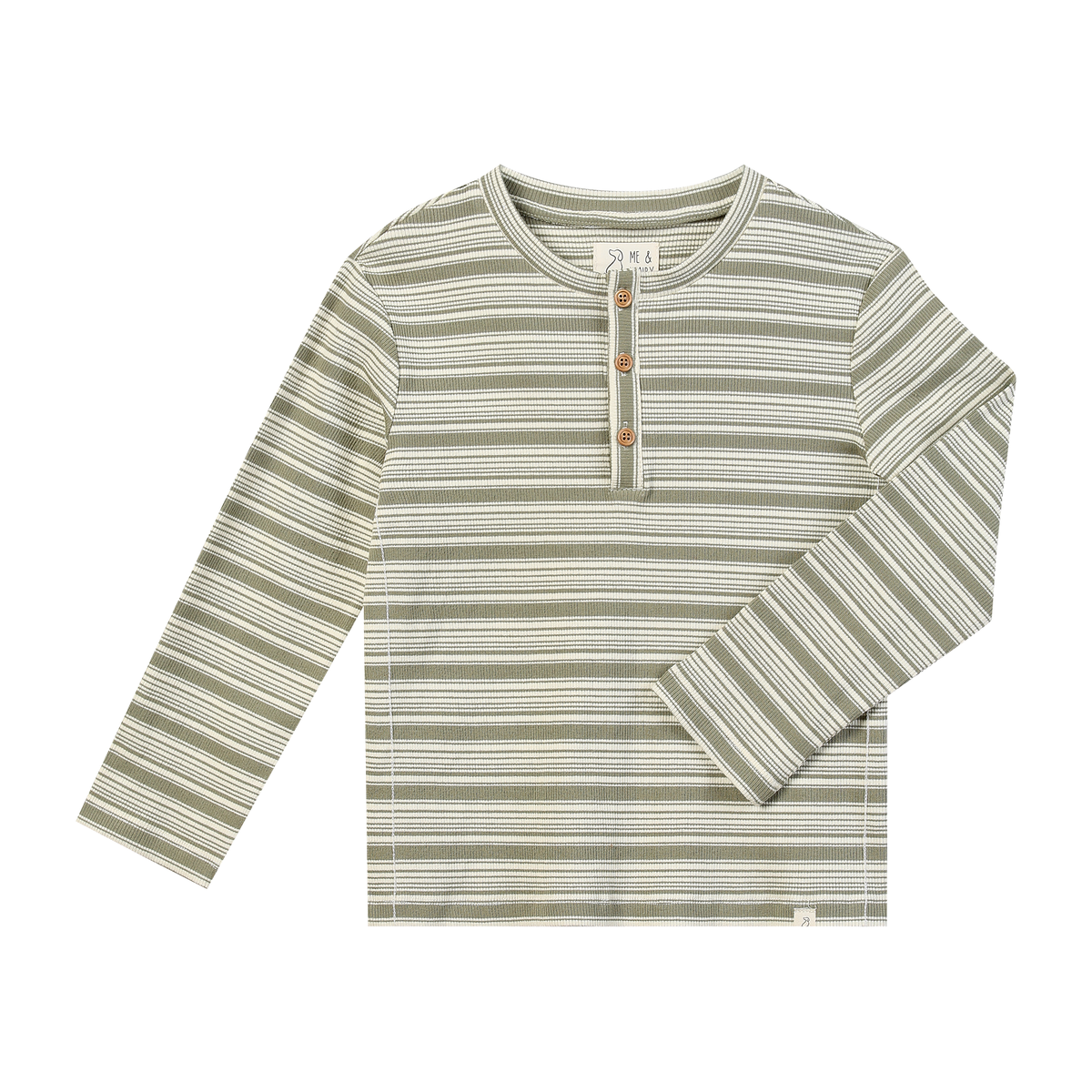 Sage/Cream Adams Ribbed Henley
