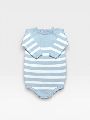 White/Light Blue Striped Bubble