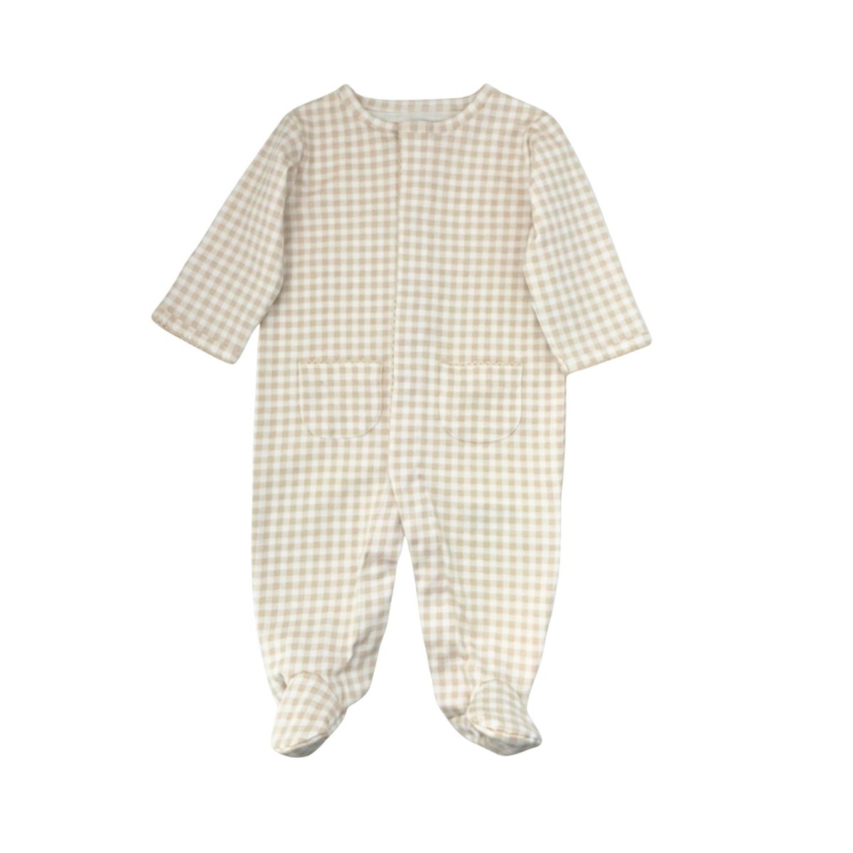 Beige Benny Footed Romper