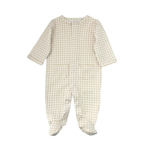 Beige Benny Footed Romper