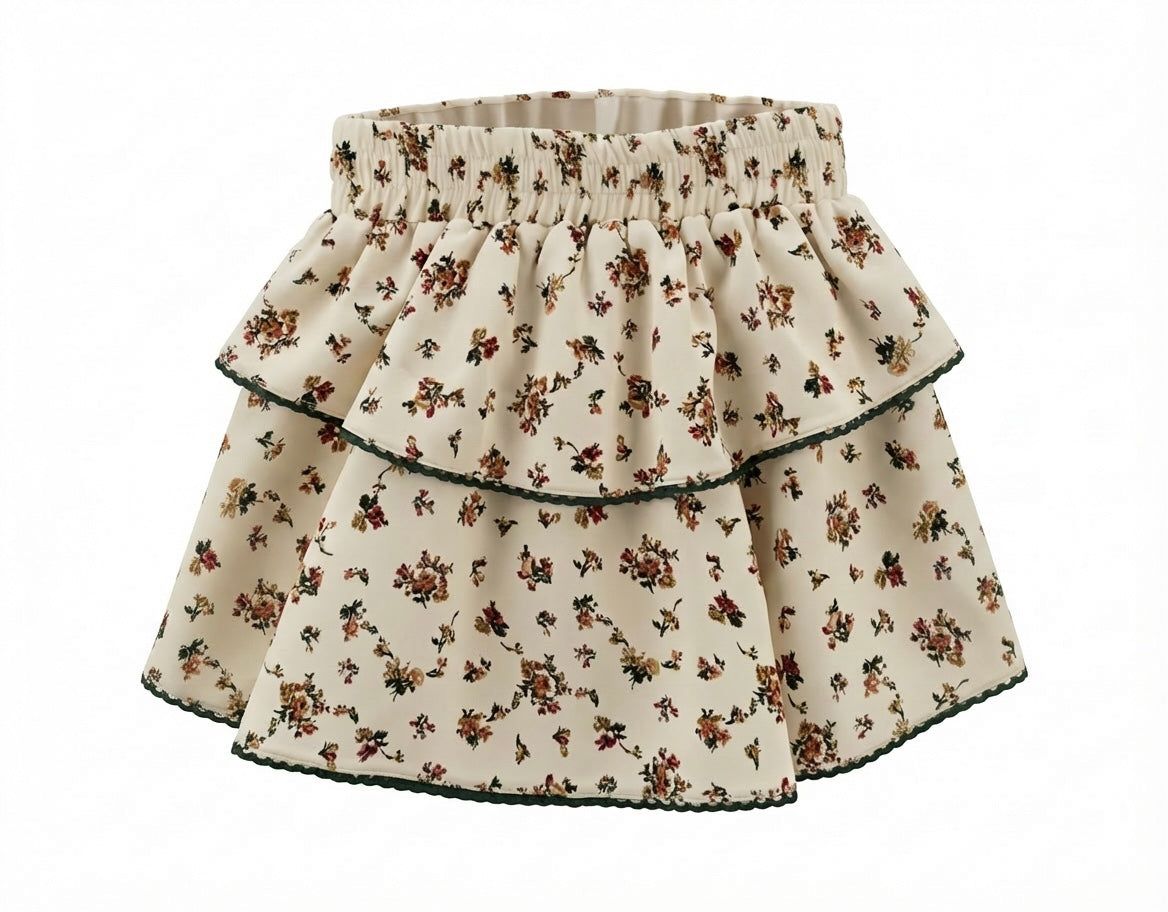 Cream Vintage Floral Parker Skort