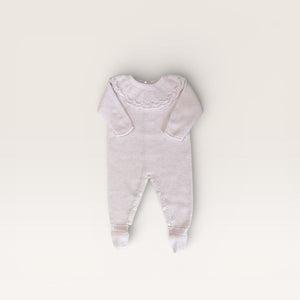 Pink Ruffle Collar Popcorn Footie