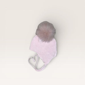 Pink Pom Tie Hat