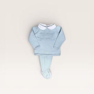 Light Blue Baby Brother Footed Set