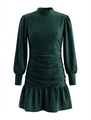 Dark Green Velour Serena Dress