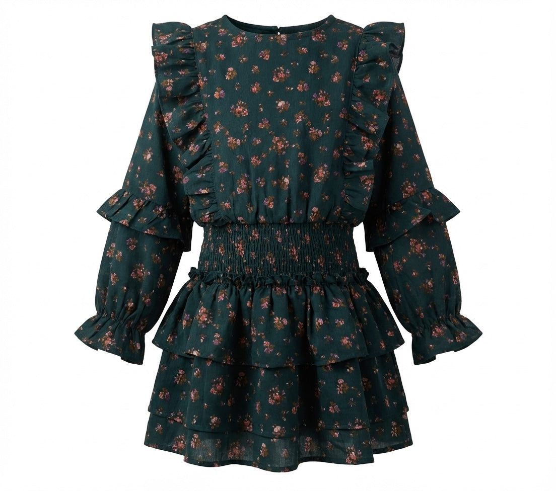 Evergreen Vintage Floral Charlie Dress
