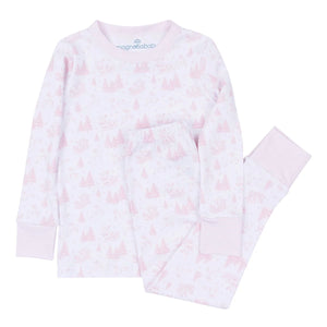 Pink Holiday Toile Long Pajama
