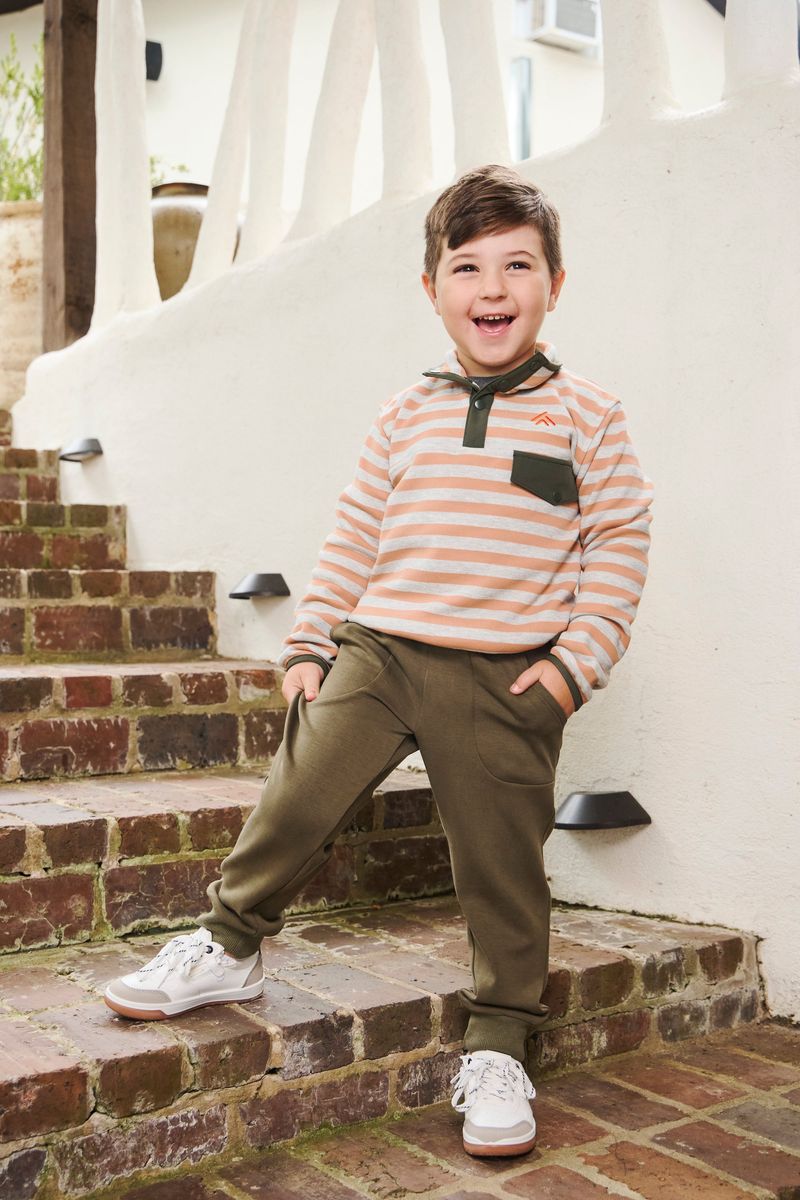 Grey/Orange Stripe Snapper Jacket