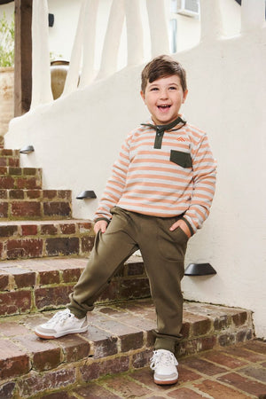 Grey/Orange Stripe Snapper Jacket