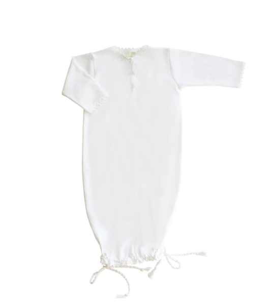Jersey Sack Gown-White