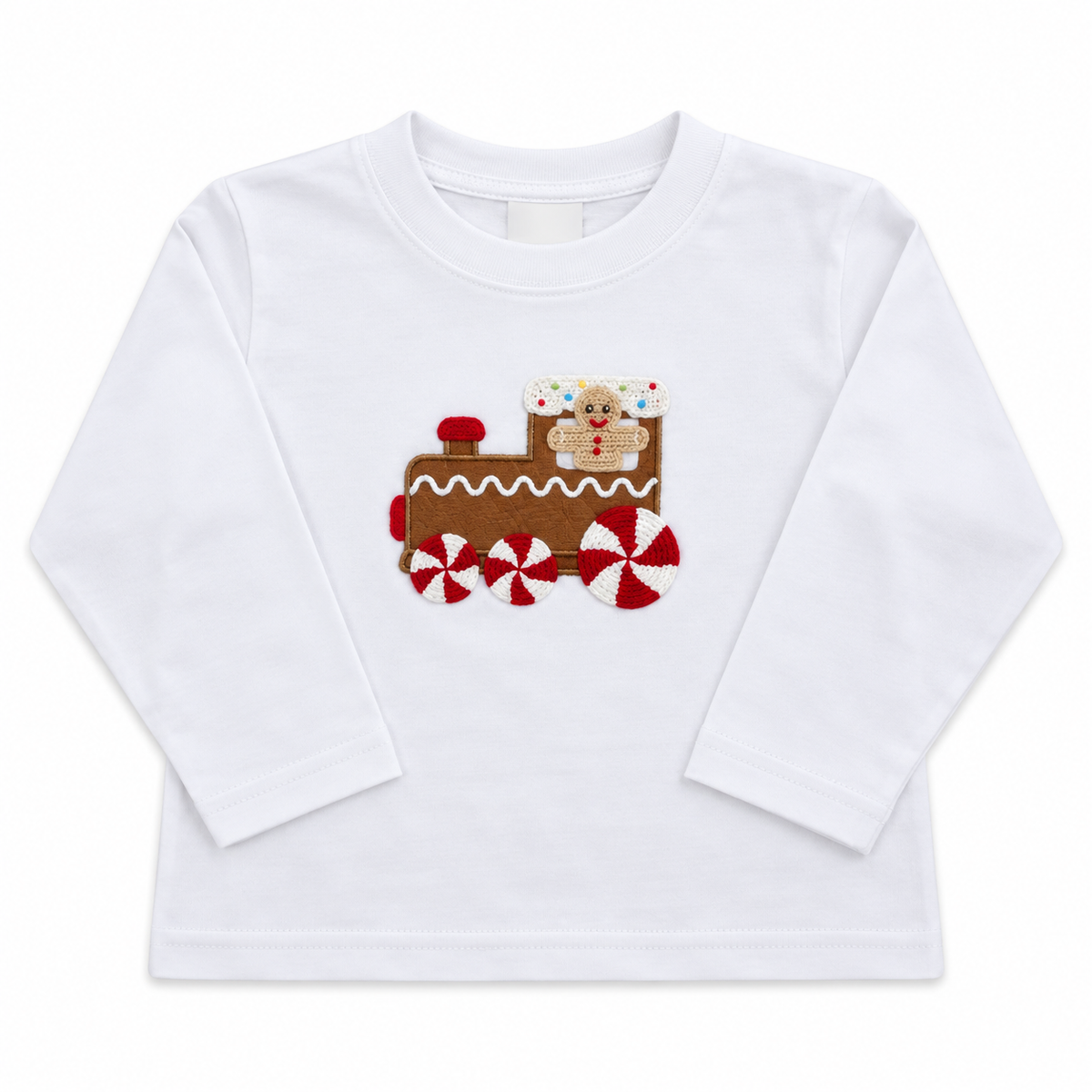 White Gingerbread Train Tee