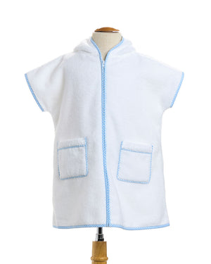 Blue Gingham Sleeveless Cover Up w/ Hood